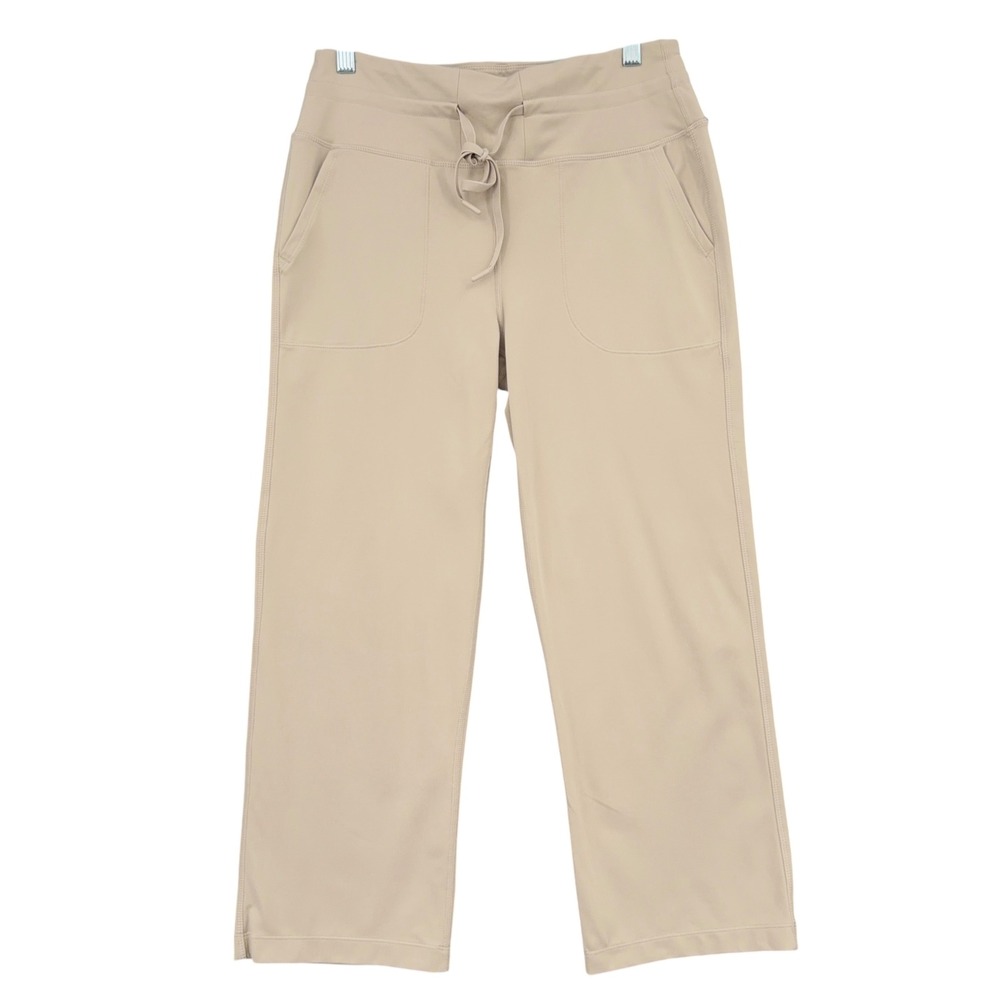 Mondetta Performance Luxury Pants Women Large Recycled Polyester Tan